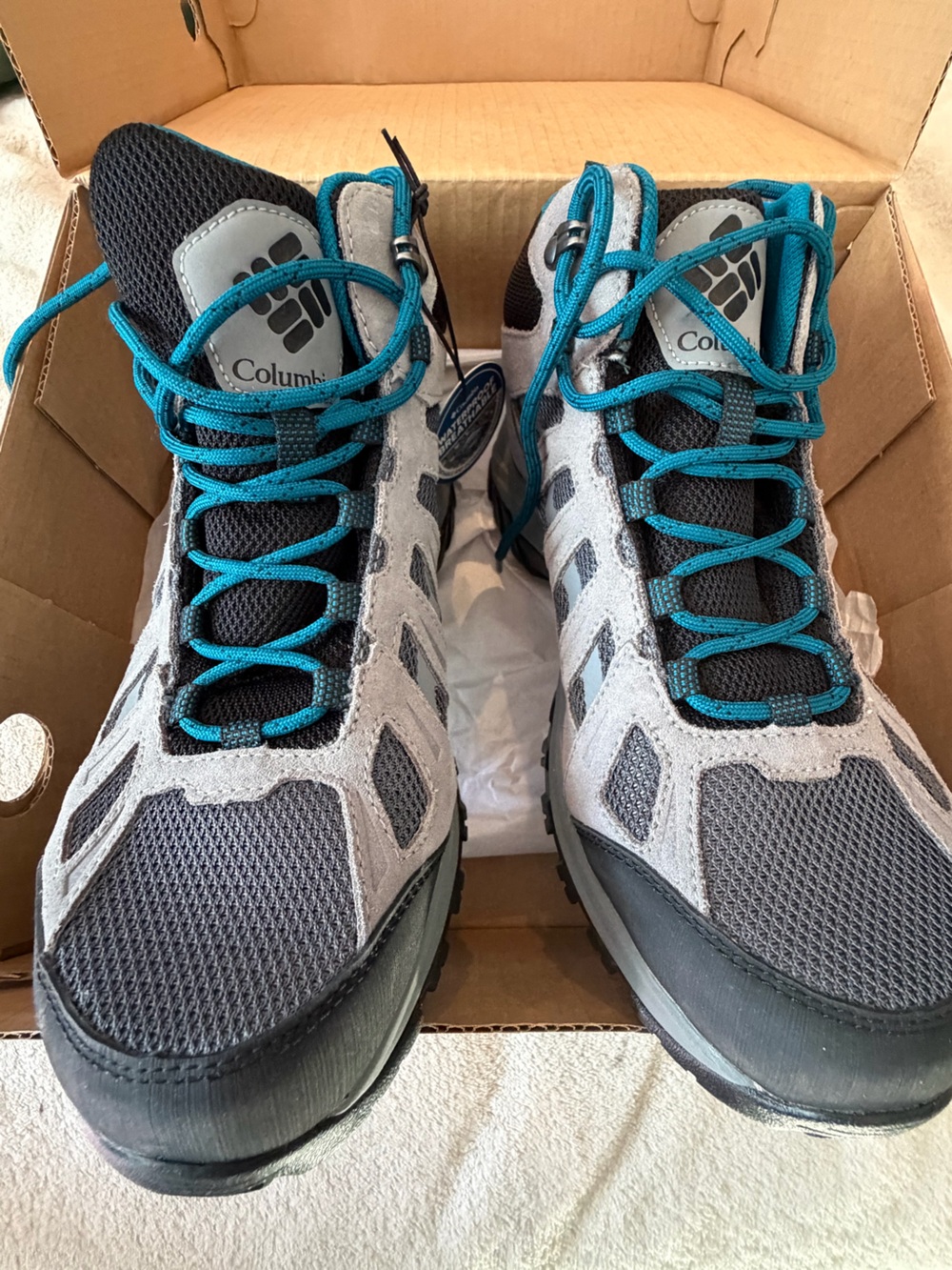 Columbia Men's Gray and Teal Trail Running Shoes